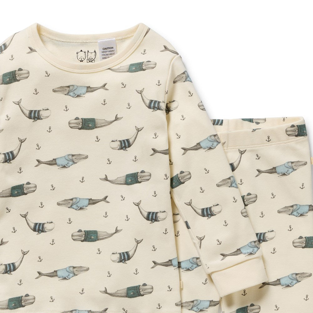 Woolly Whales Organic Long Sleeved Pyjamas