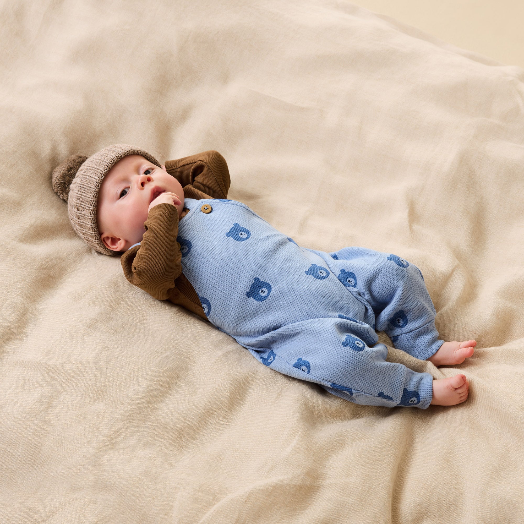Bear Hugs Organic Waffle Overall