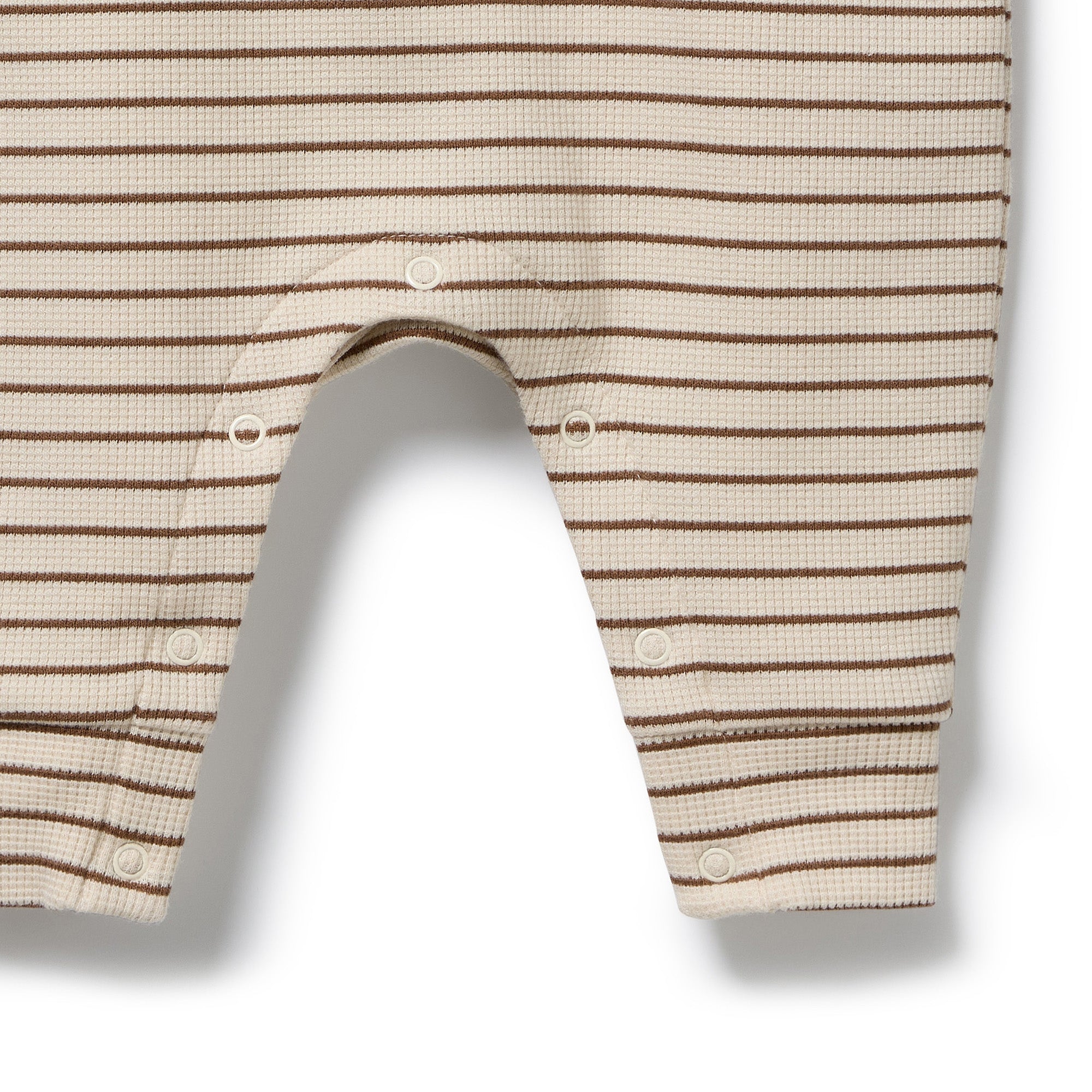 Nutmeg Stripe Organic Waffle Overall