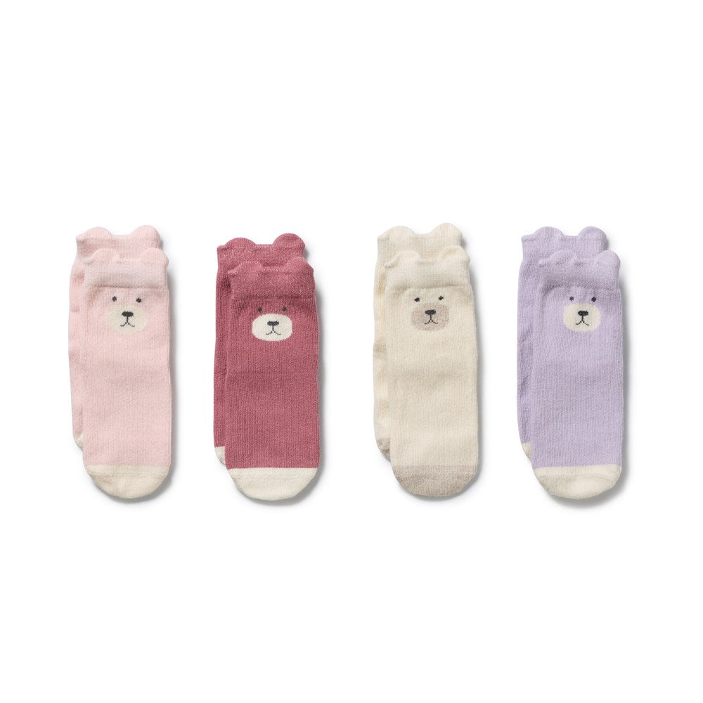 Girls Organic 4 Pack Baby Socks