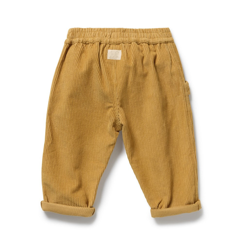 Amber Glow Organic Cord Ruffle Pant