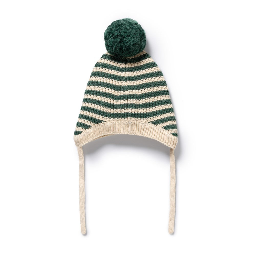 Clover Organic Knitted Stripe Bonnet