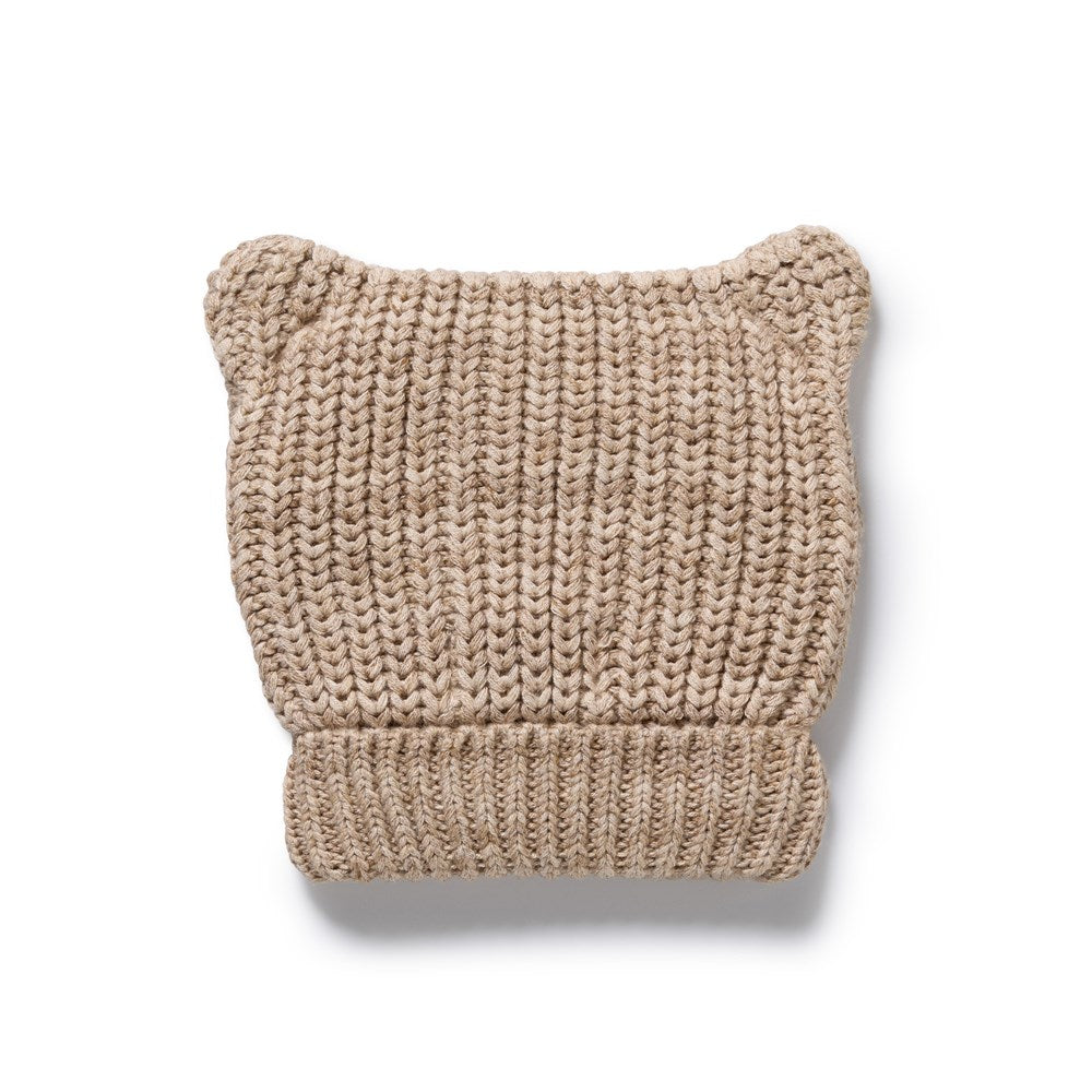 Sandstone Organic Knitted Bear Hat