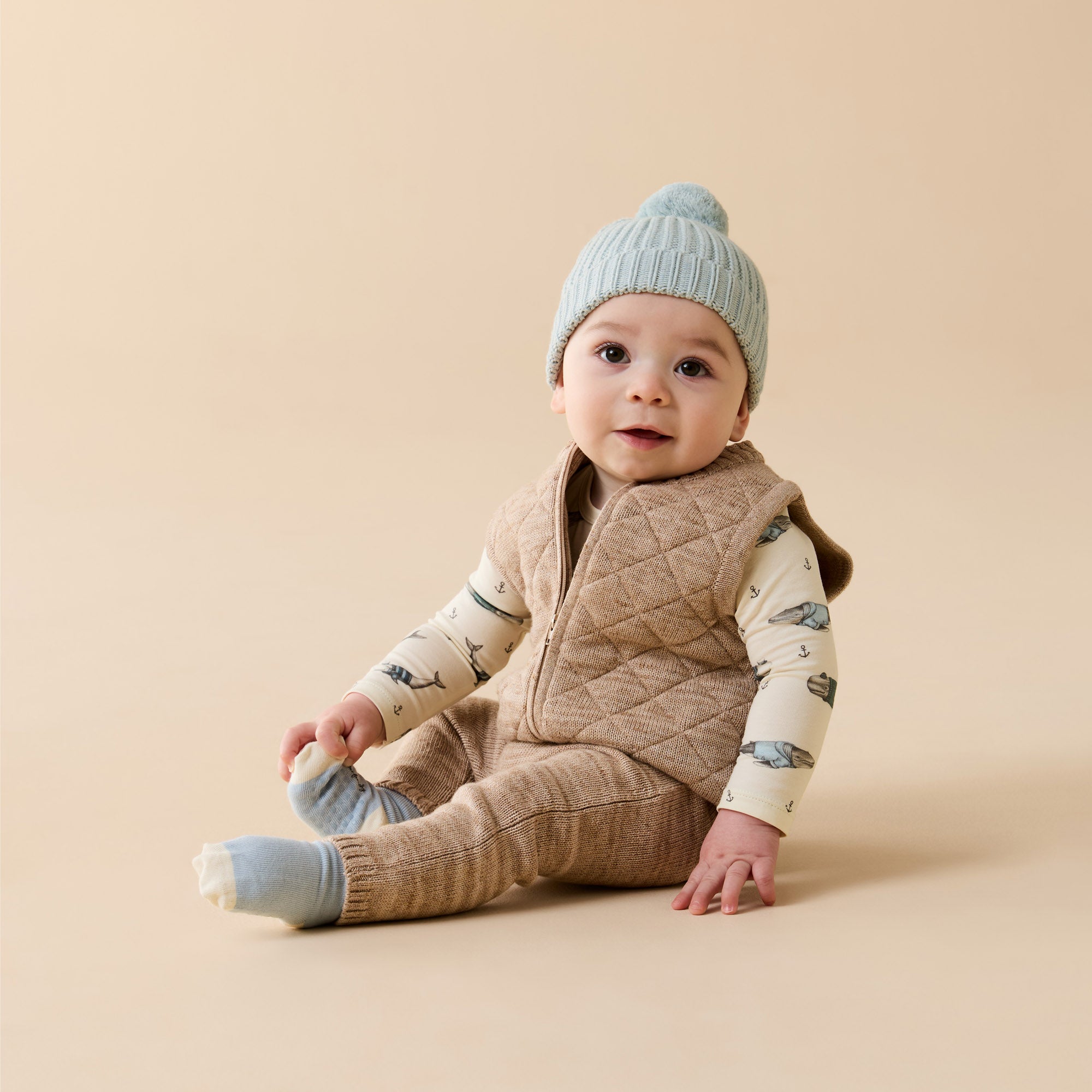 Cloud Blue Organic Knitted Hat