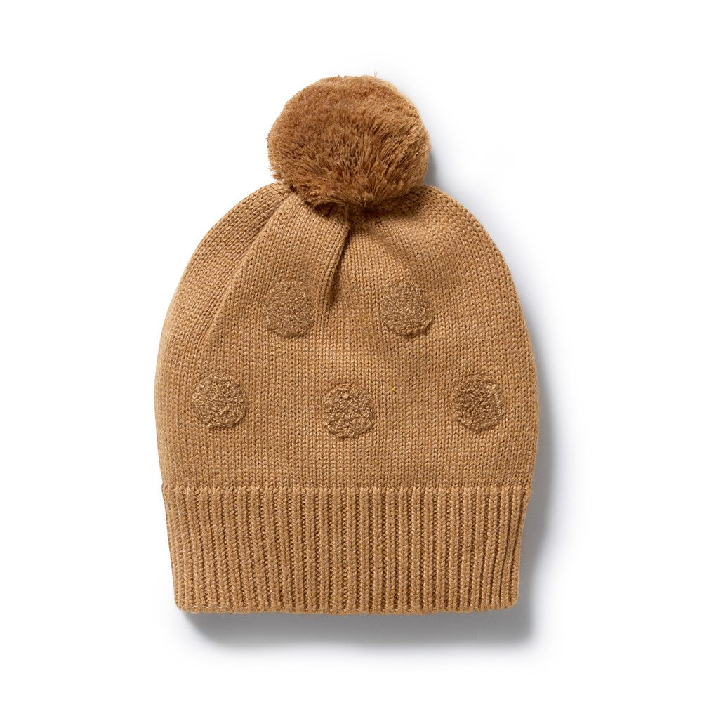 Autumn Organic Knitted Bauble Hat