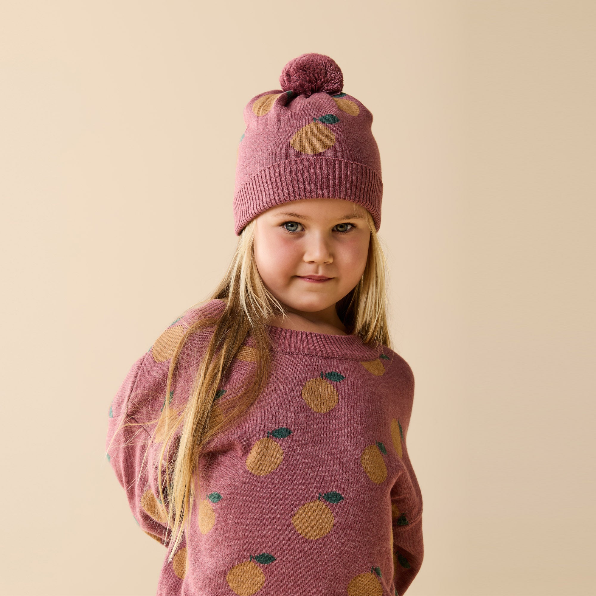 Clementine Organic Knitted Jacquard Hat