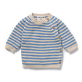 Frosted Blue Organic Knitted Stripe Kimono Cardigan