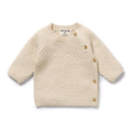 Cream Organic Knitted Bubble Kimono Cardigan