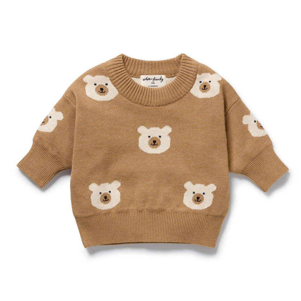 Beary Cute Organic Knitted Jacquard Jumper