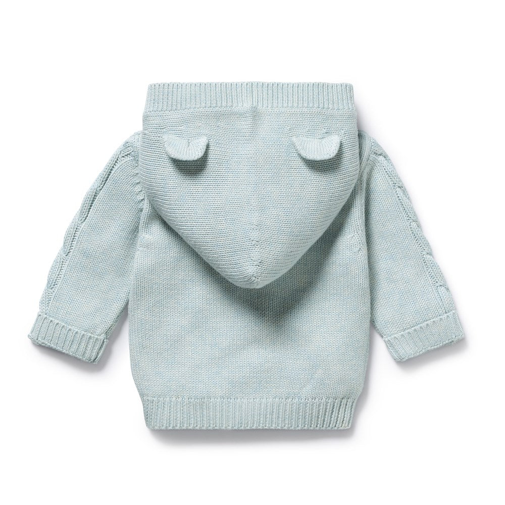 Cloud Blue Organic Knitted Cable Jacket