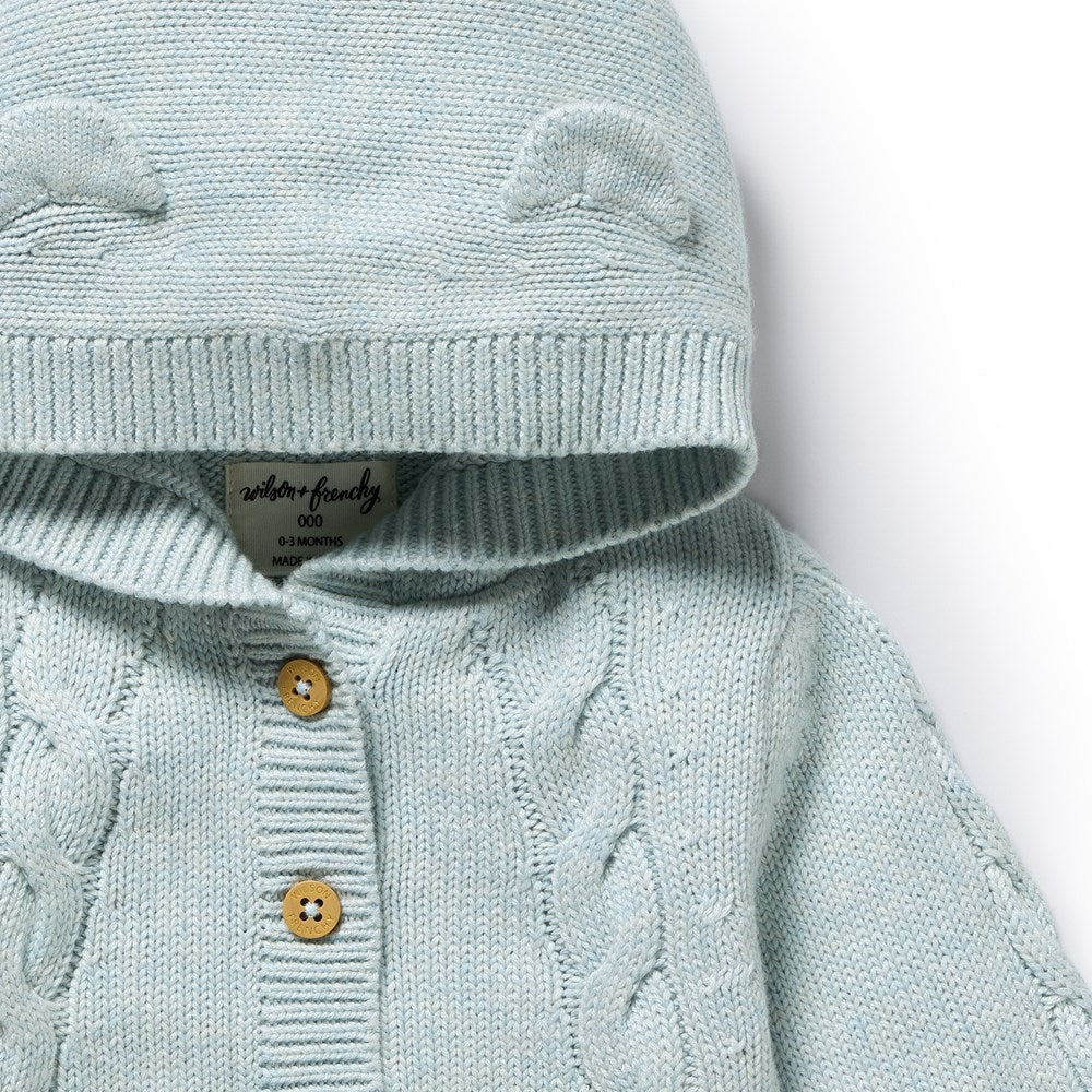 Cloud Blue Organic Knitted Cable Jacket