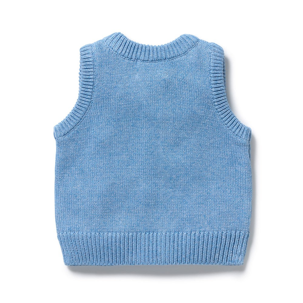 Frosted Blue Organic Knitted Vest