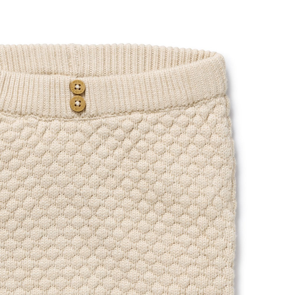 Cream Organic Knitted Bubble Legging
