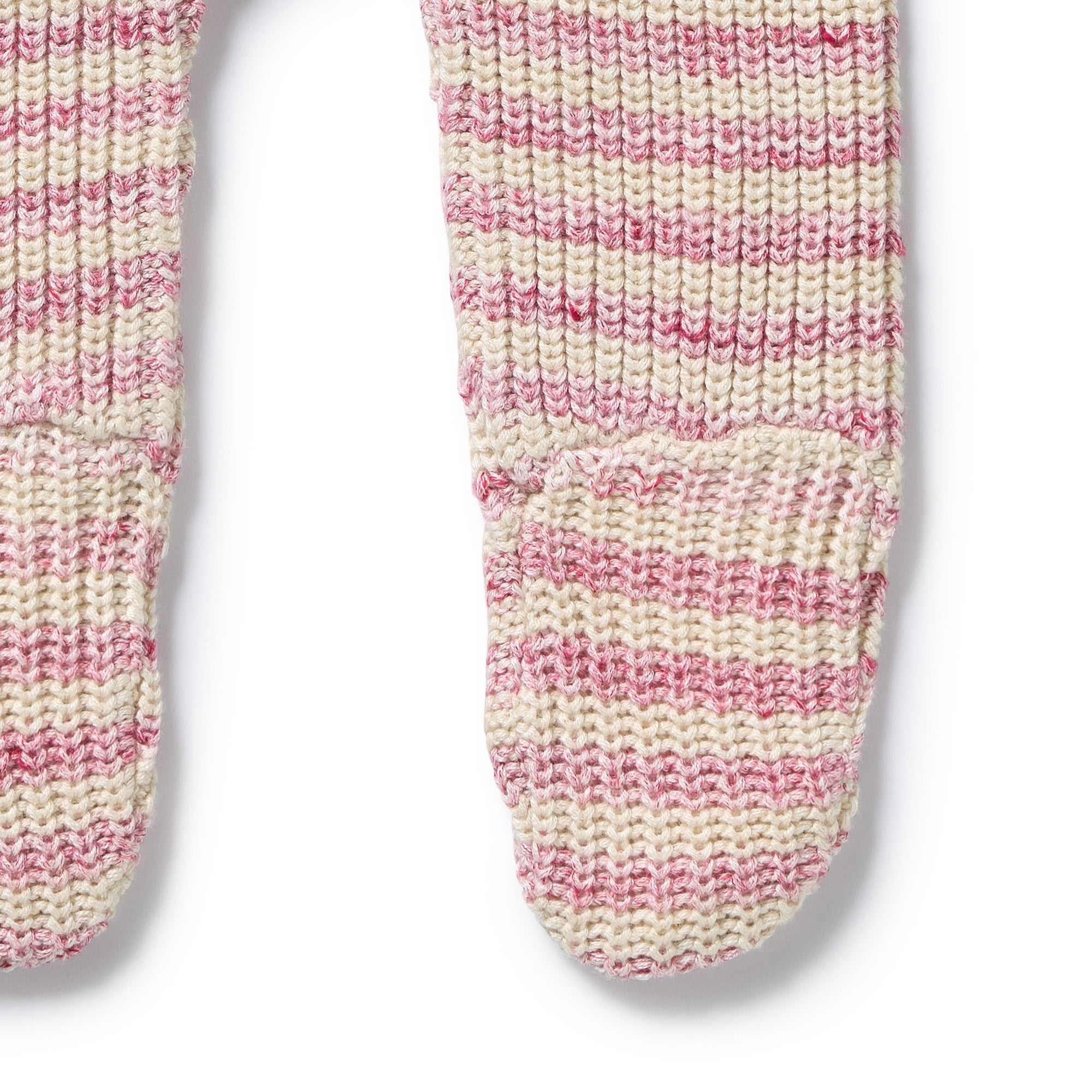 Rhubarb and Cream Organic Knitted Stripe Legging with Feet