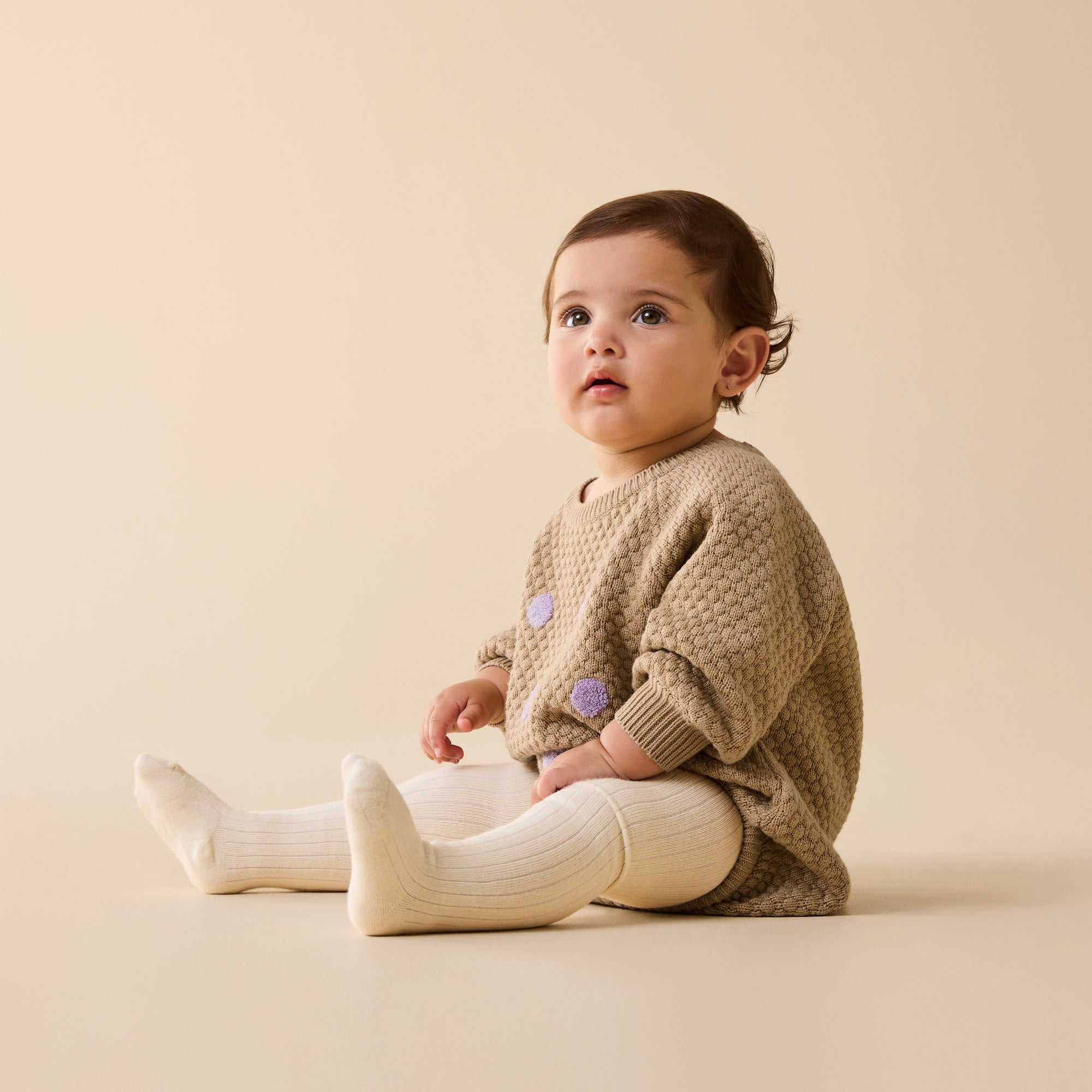 Oat and Mulberry Organic Knitted Bubble Bodysuit