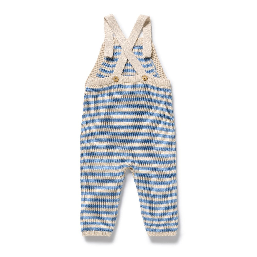 Frosted Blue Organic Knitted Stripe Overall