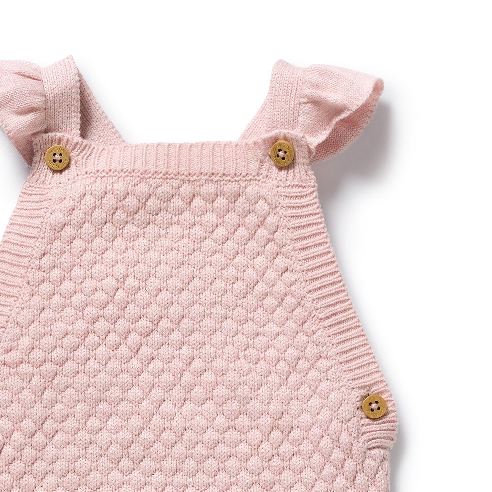 Marshmallow Organic Knitted Bubble Ruffle Overall
