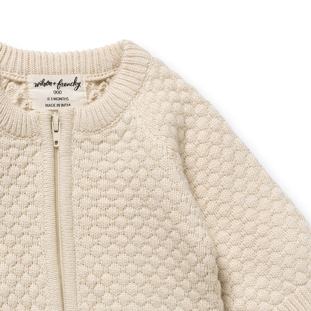 Cream Organic Knitted Bubble Growsuit