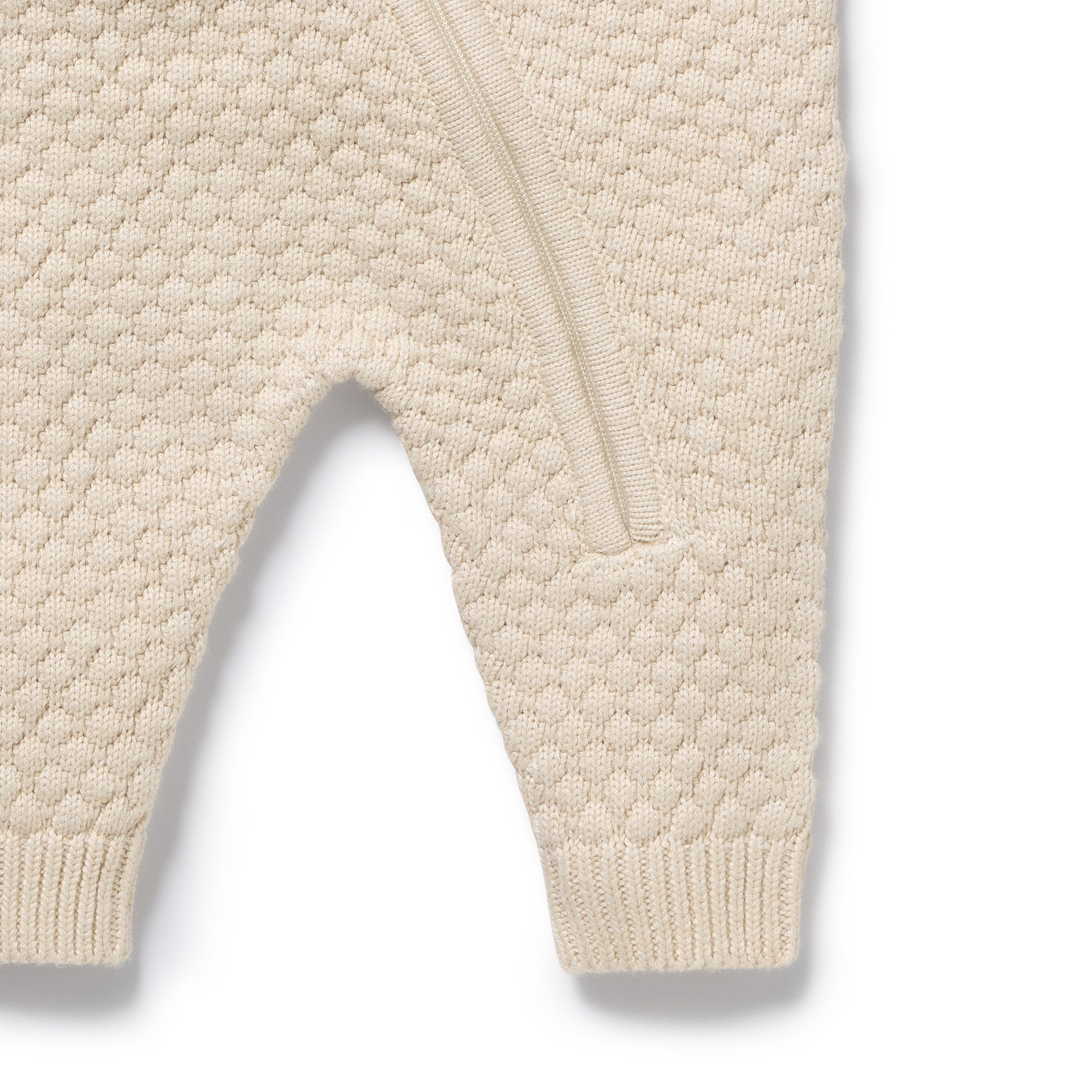 Cream Organic Knitted Bubble Growsuit