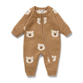 Beary Cute Organic Knitted Jacquard Growsuit