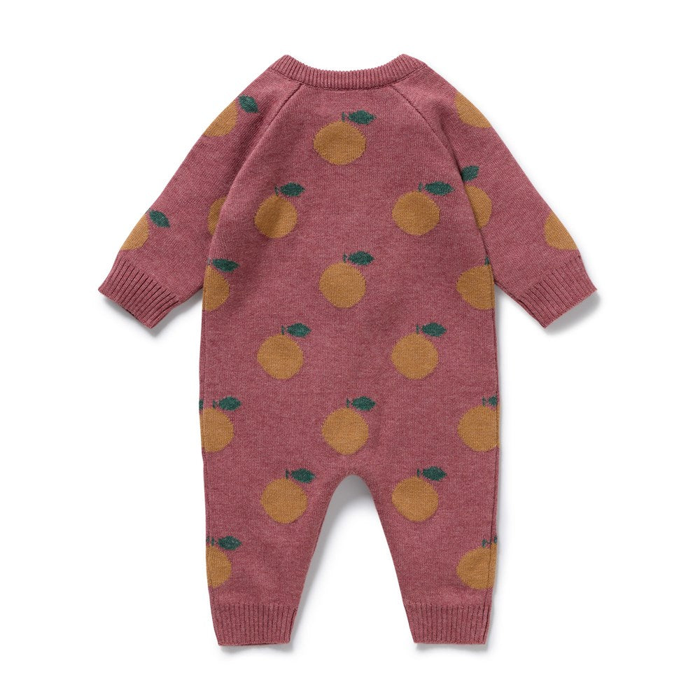 Clementine Organic Knitted Jacquard Growsuit