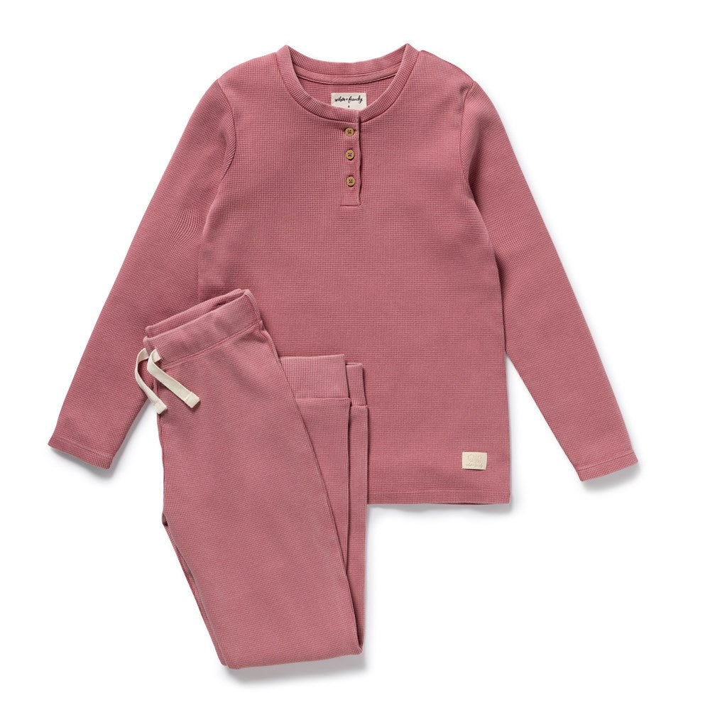 Plum Organic Waffle Henley Pyjamas