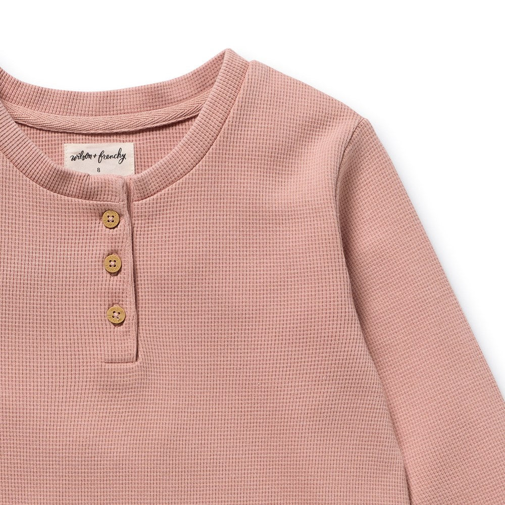 Rose Organic Waffle Henley Pyjamas