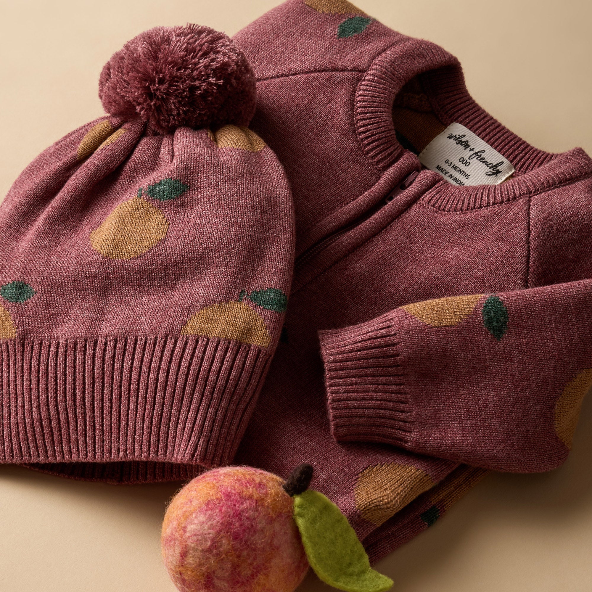 Clementine Organic Knitted Jacquard Hat
