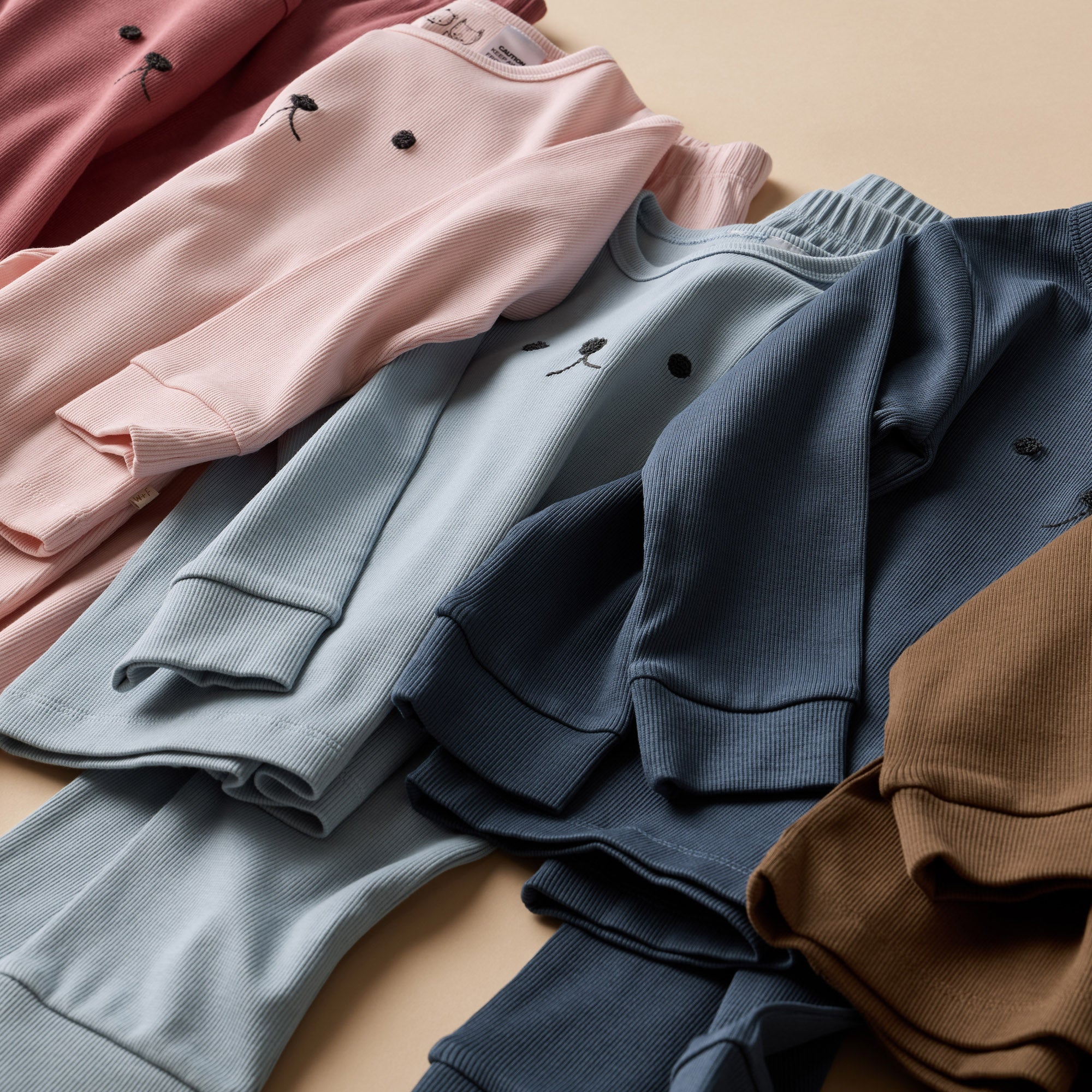 Nutmeg Organic Rib Long Sleeved Pyjamas