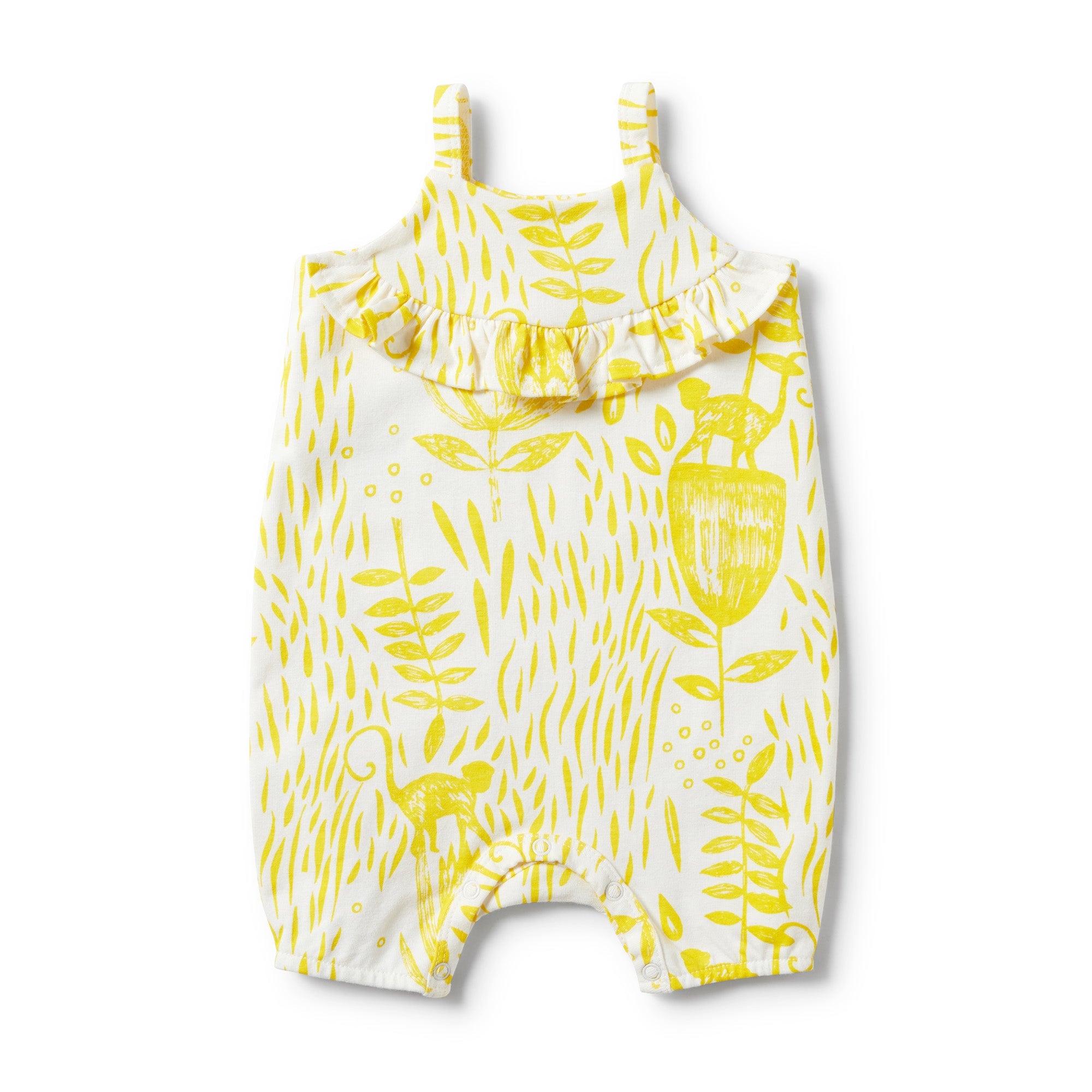 MELLOW YELLOW RUFFLE SINGLET STRAP PLAYSUIT - Wilson and Frenchy