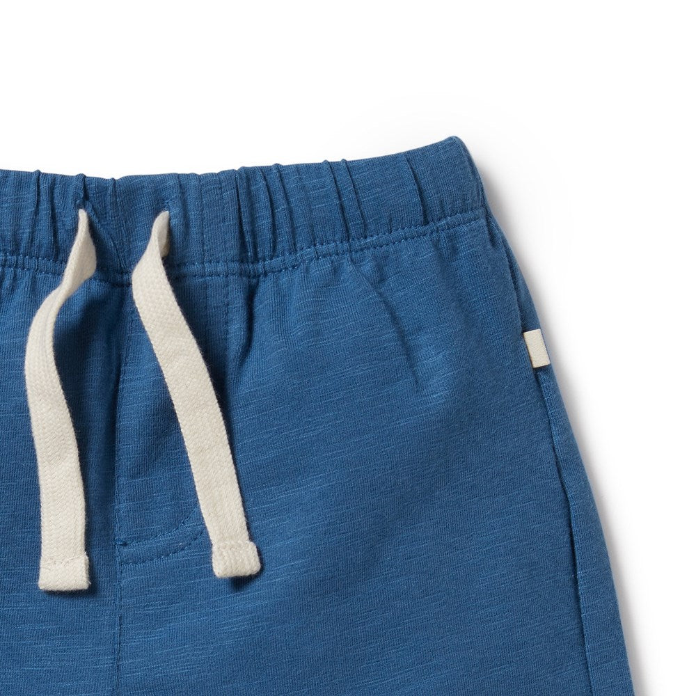 Dark Blue Organic Tie Front Short