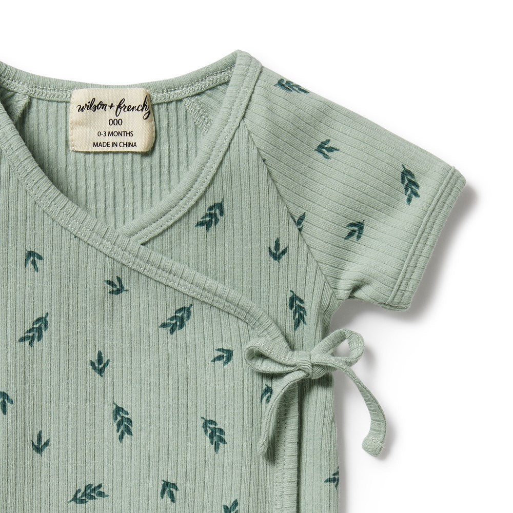 Falling Leaf Organic Rib Kimono Top