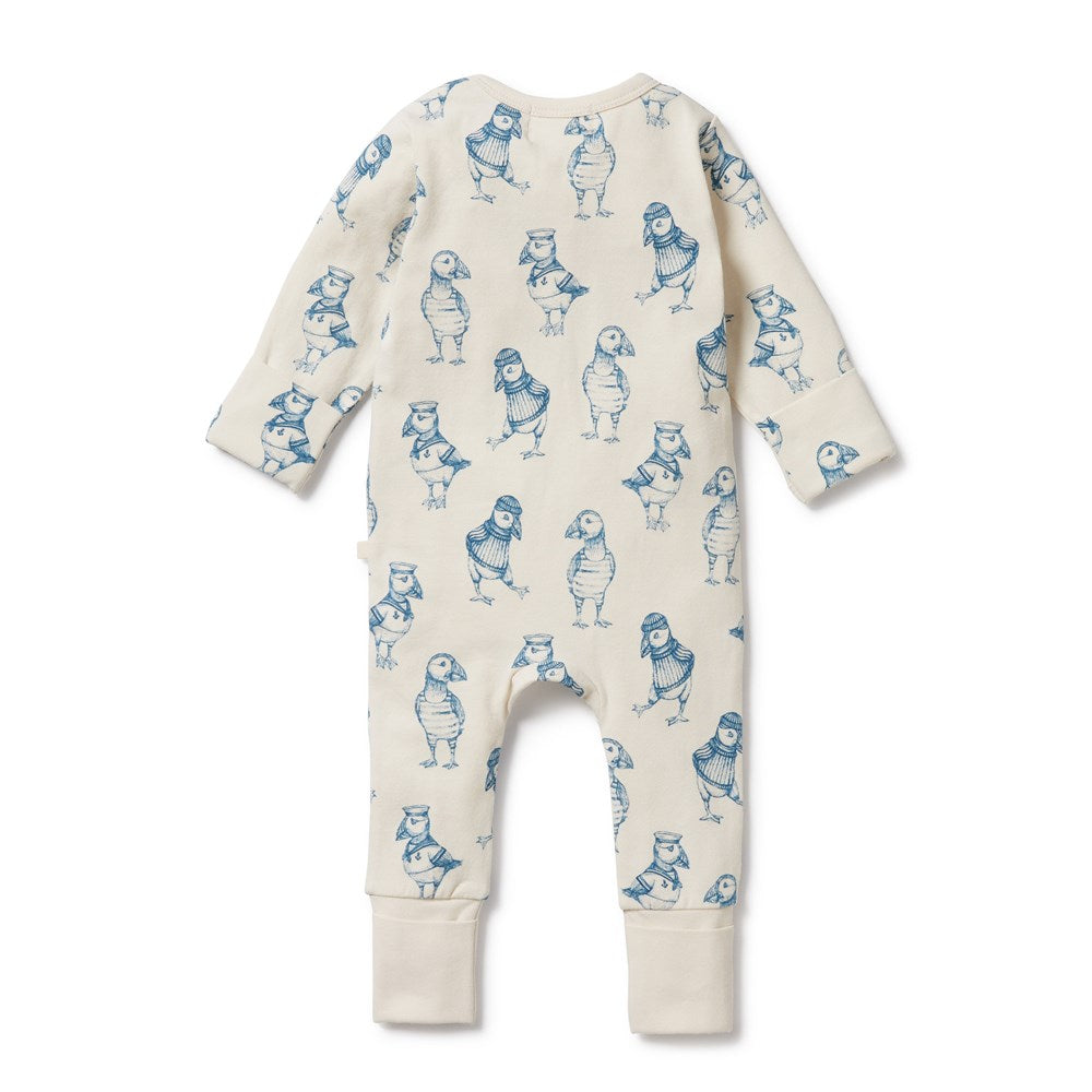 Petit Puffin Organic Zipsuit with Feet