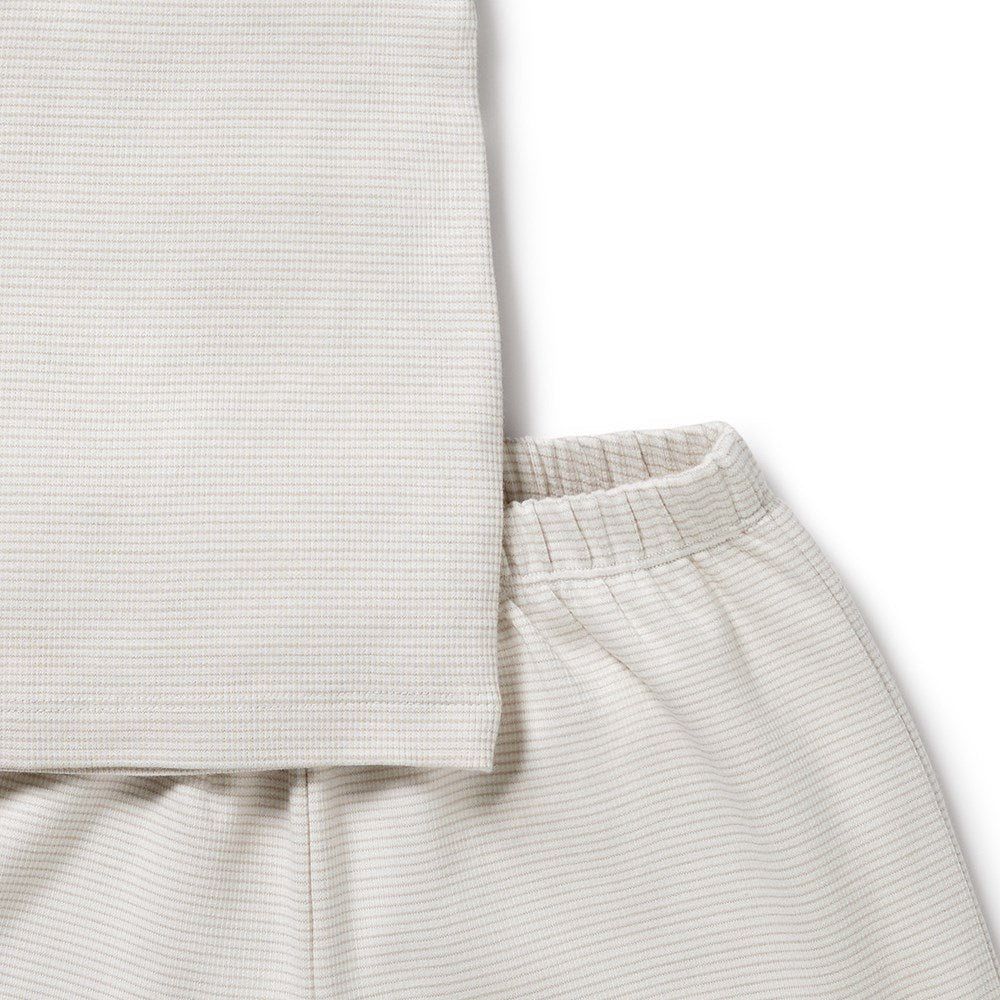 Clay Organic Stripe Rib Short Sleeve Pyjamas