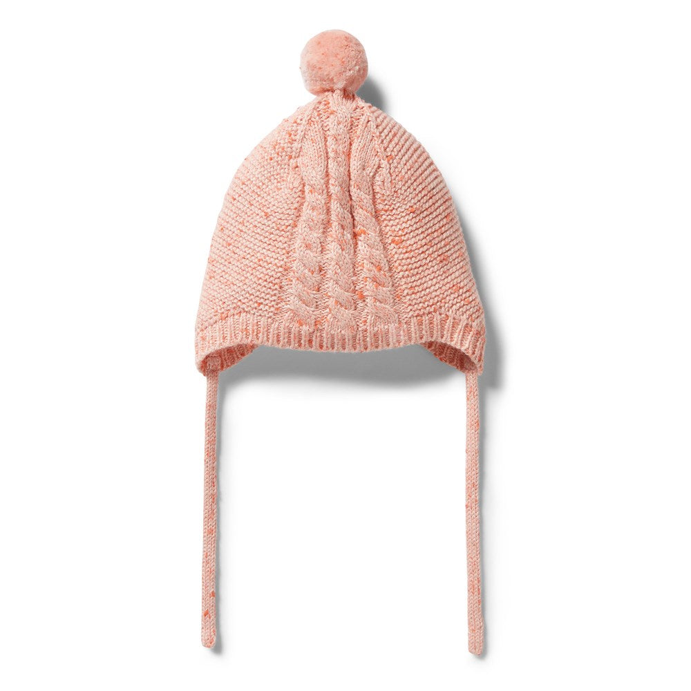 Knitted Cable Bonnet
