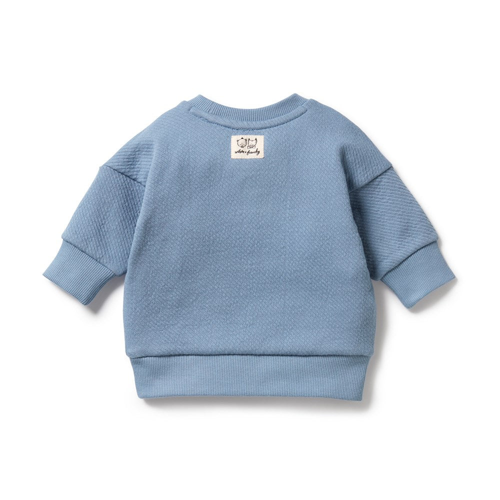 Storm Blue Organic Quilted Sweat
