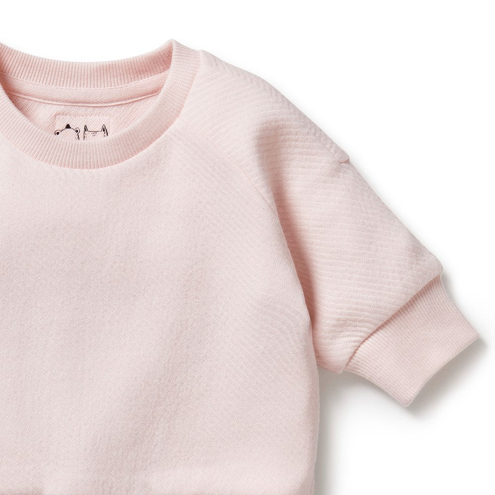 Pink Organic Quilted Sweat