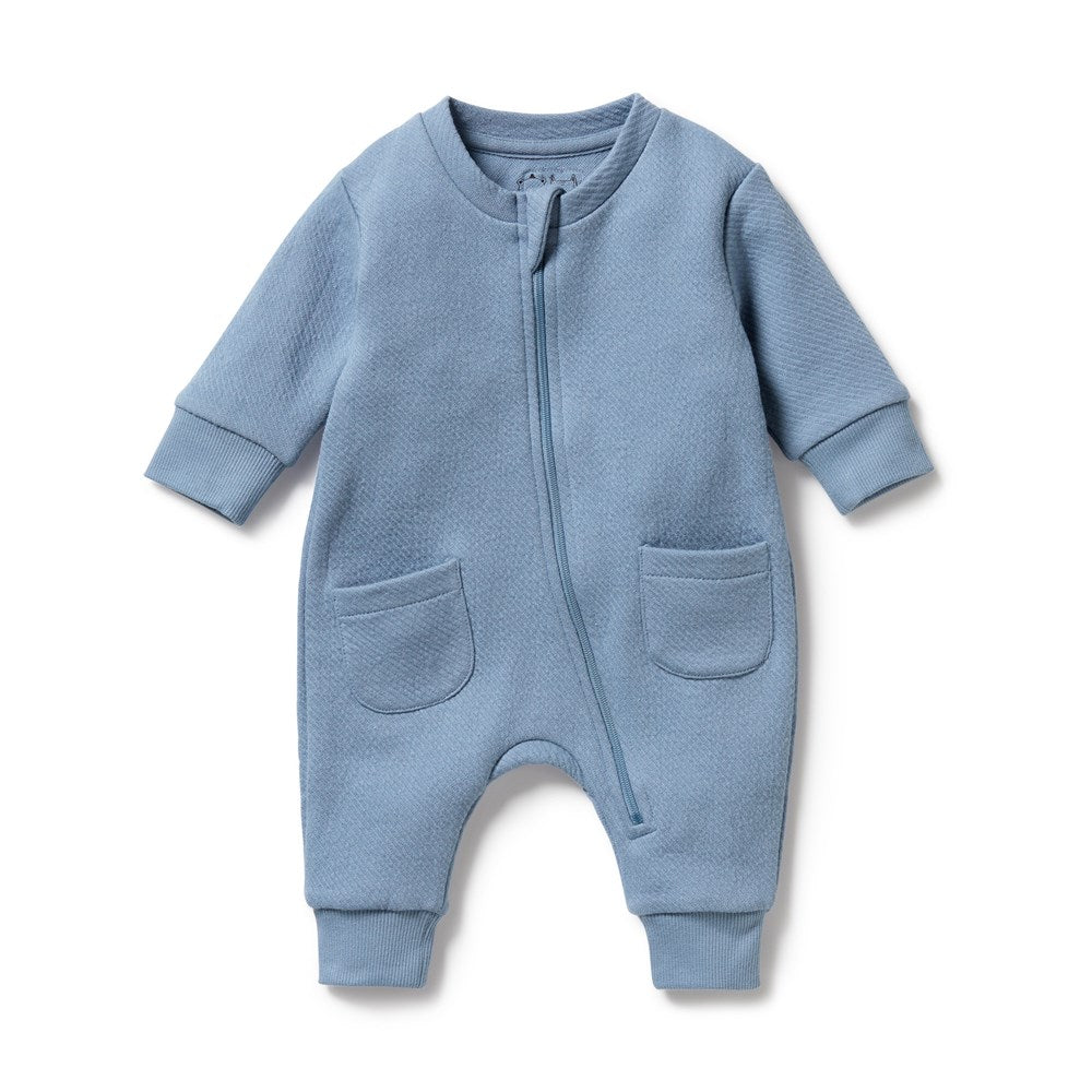 Storm Blue Organic Quilted Growsuit
