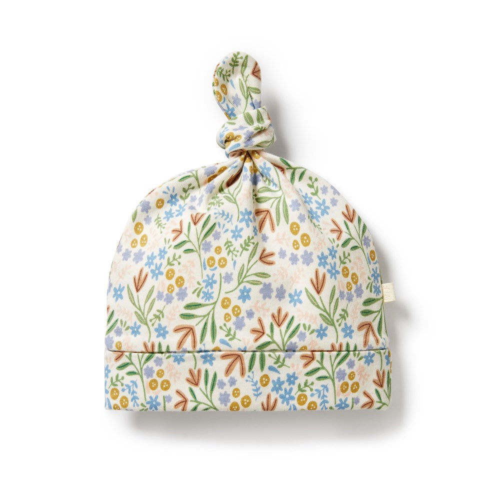 Tinker Floral Organic Knot Hat