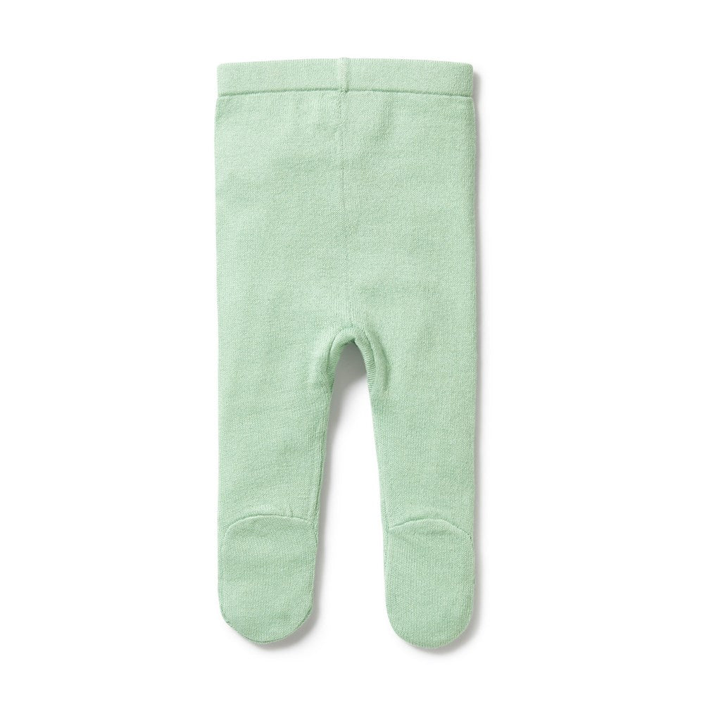 Mint Green Knitted Legging with Feet