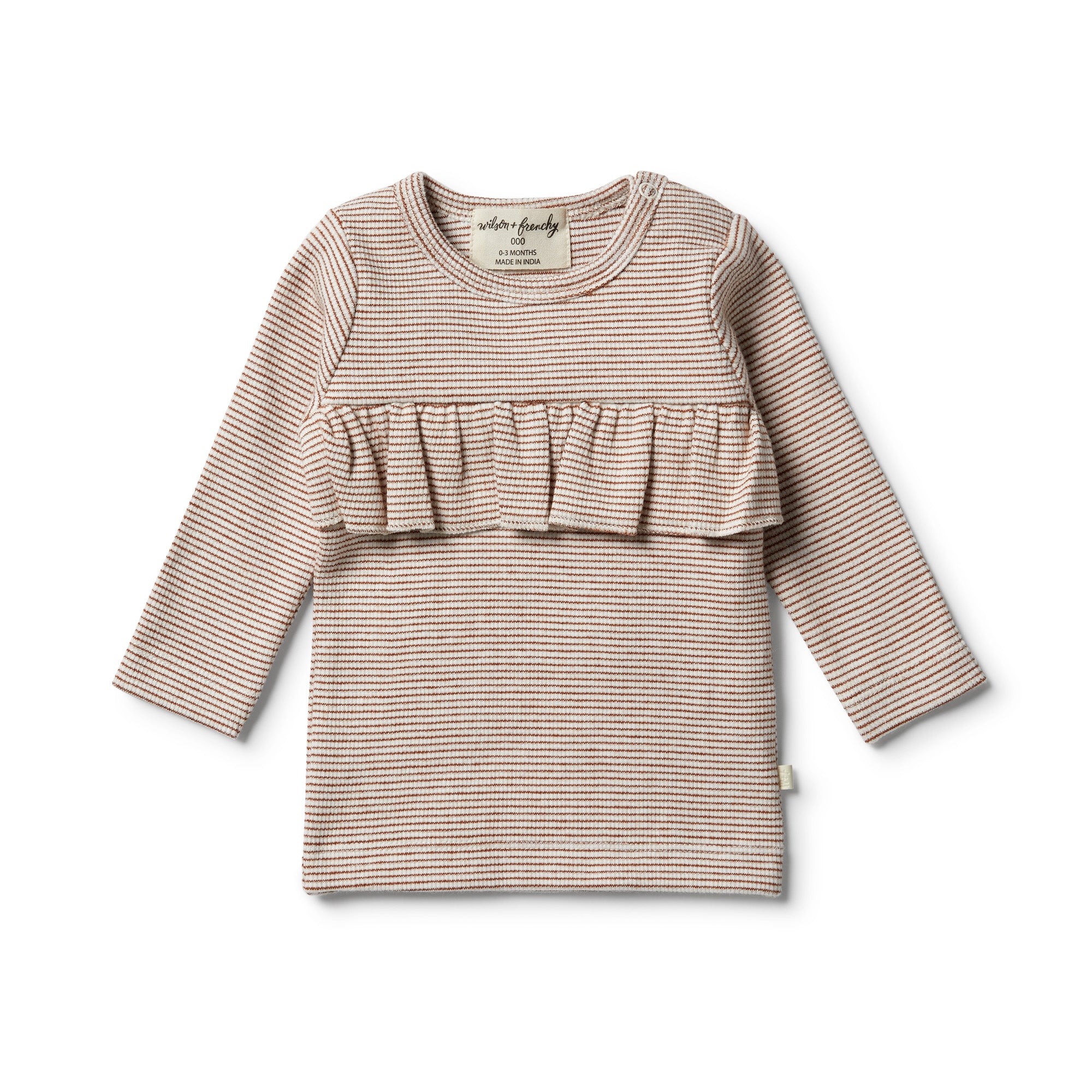 Organic Toasted Pecan Ruffle Top - Wilson and Frenchy