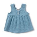 MEDITERRANEAN BLUE STRIPE BUTTONED TANK