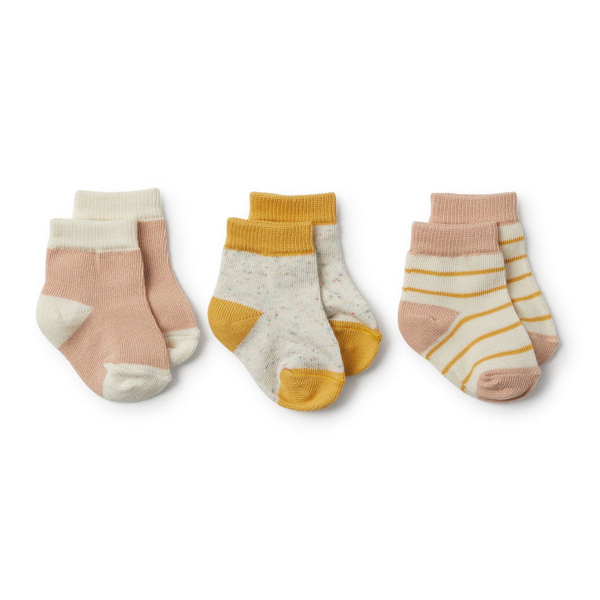Jojoba, Blush, Fleck 3 Pack Baby Socks - Wilson and Frenchy