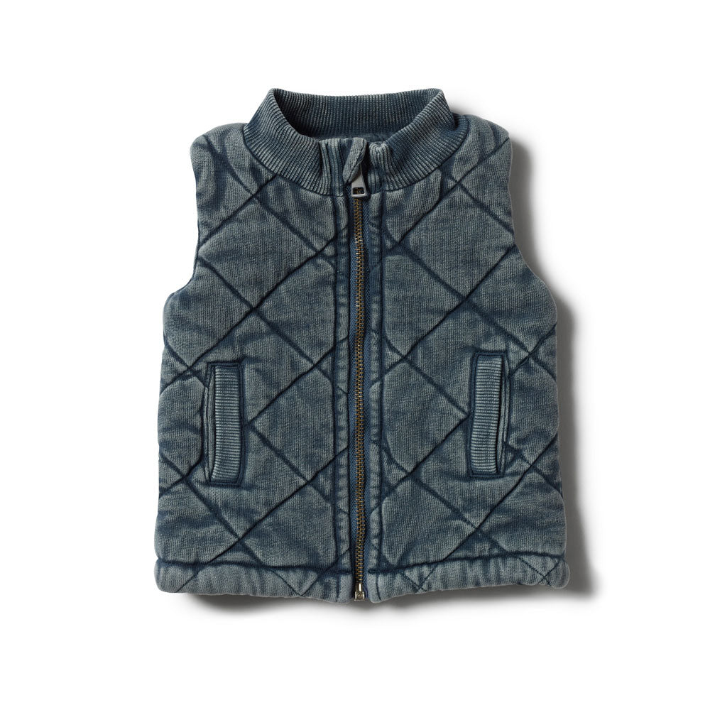 STEEL BLUE QUILTED VEST - Wilson and Frenchy