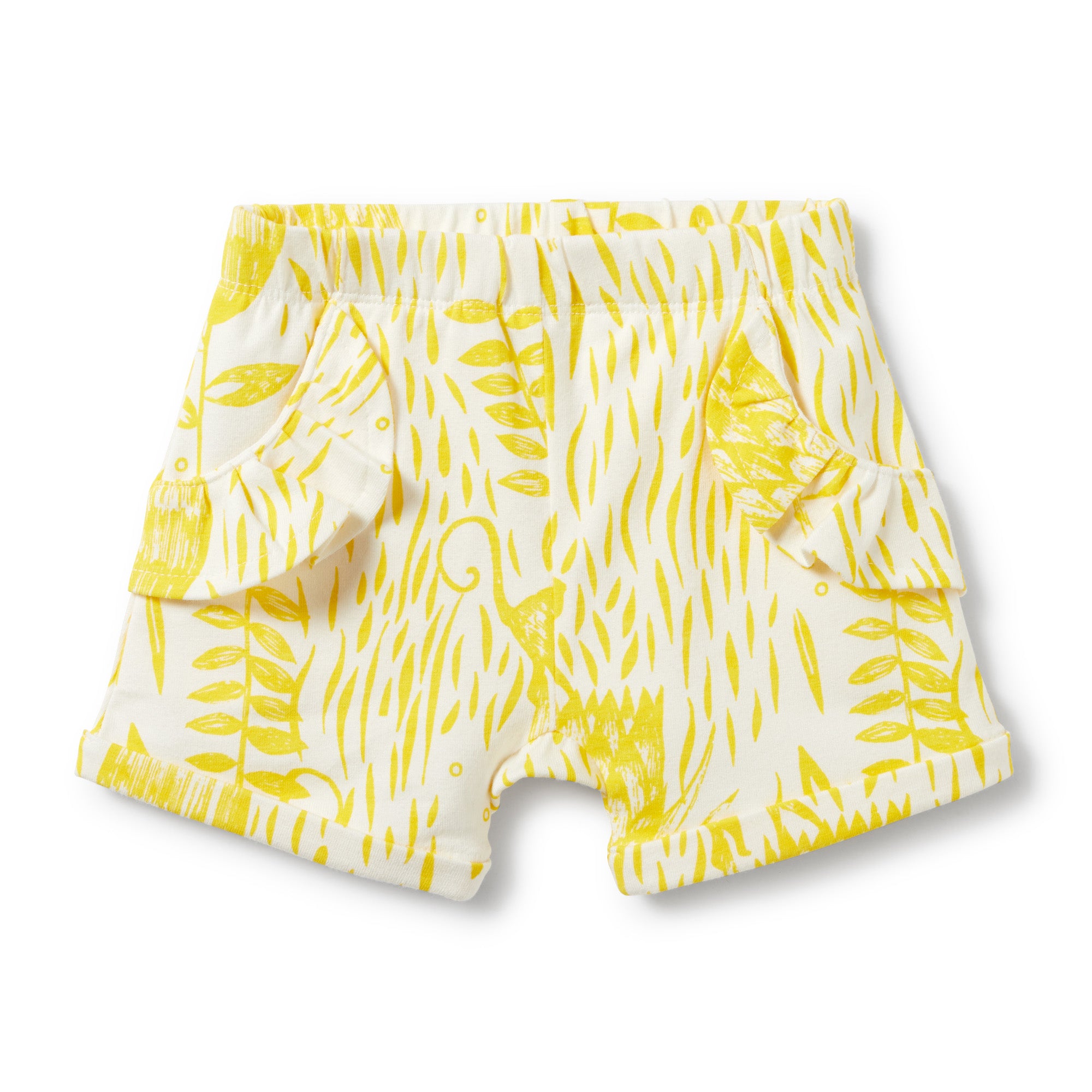 MELLOW YELLOW RUFFLE POCKET SHORTS - Wilson and Frenchy