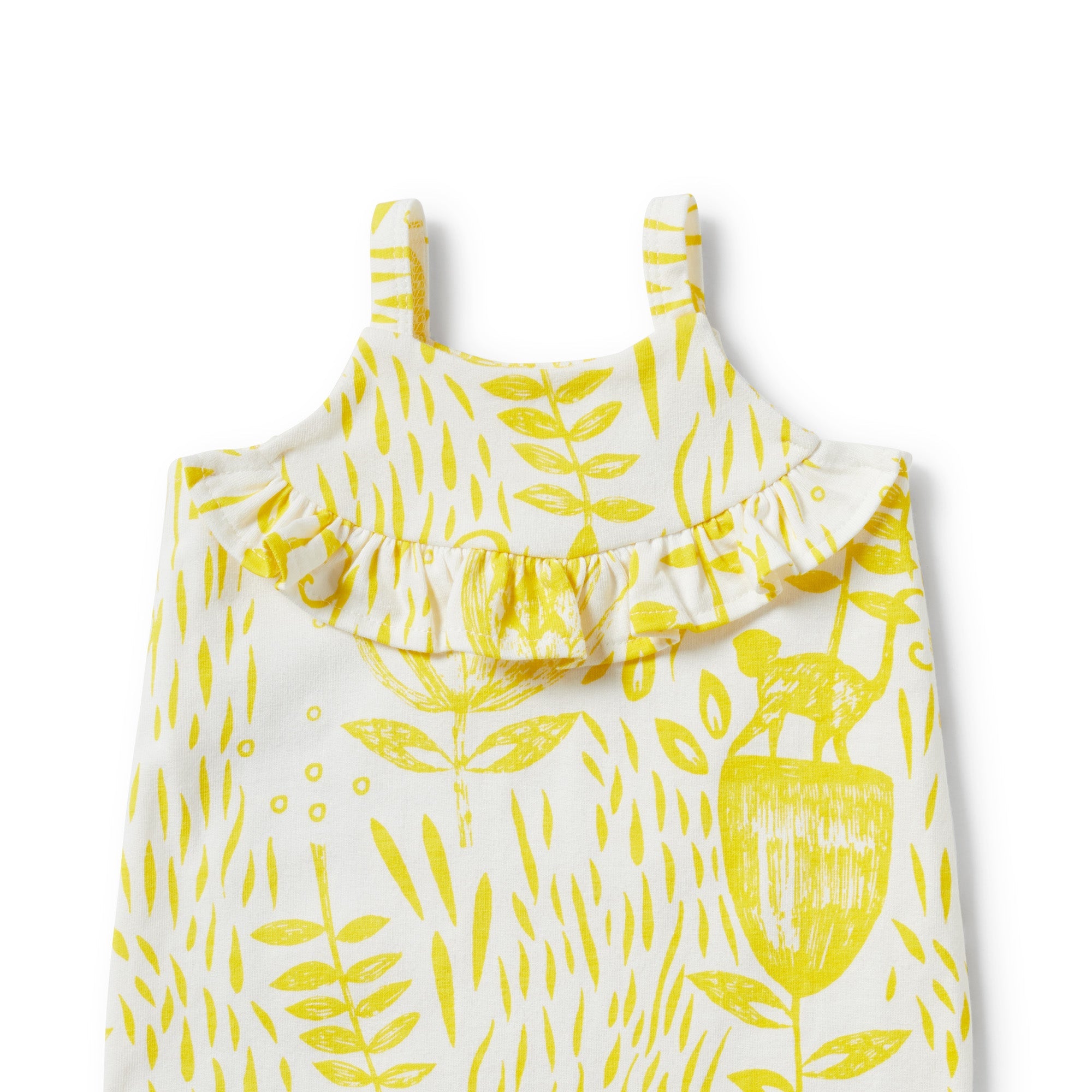 MELLOW YELLOW RUFFLE SINGLET STRAP PLAYSUIT - Wilson and Frenchy